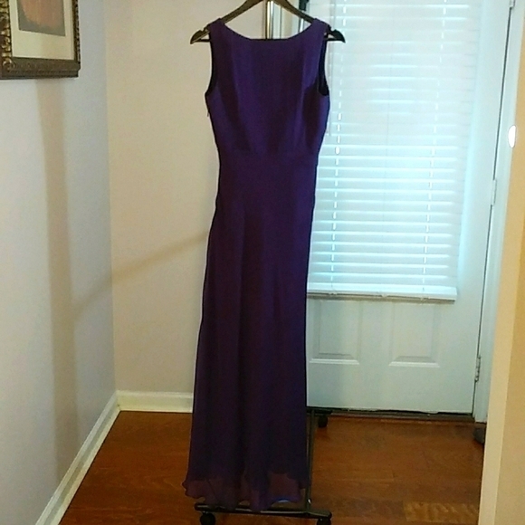 J Crew 100% Silk Purple Fit & Flare Sleeveless Dress Size 2 Fully Lined Side Zip - Picture 5 of 12